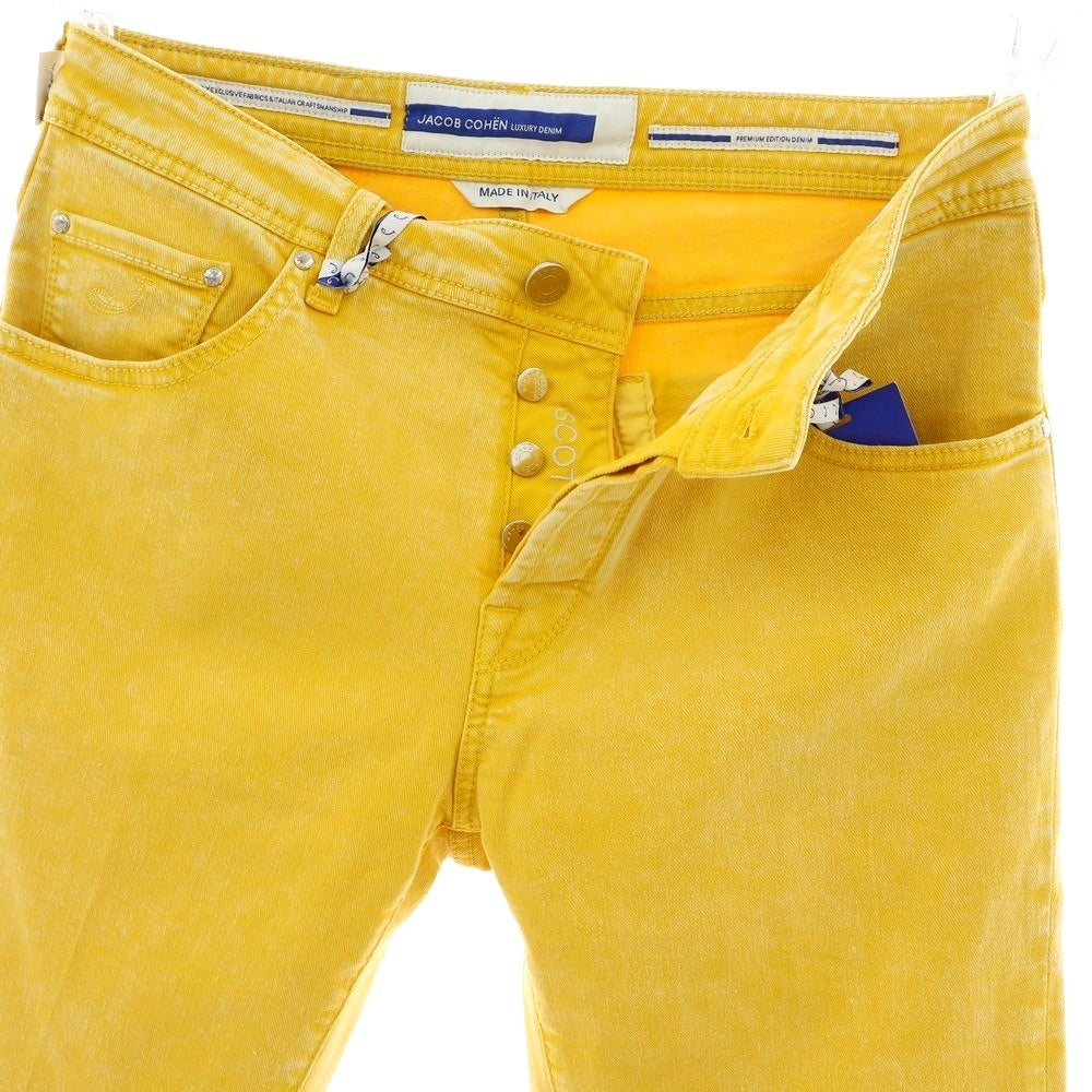 【新品】ヤコブコーエン JACOB COHEN SCOTT ストレッチ コットンポリエステル ジーンズ デニムパンツ イエロー【 34 】【 状態ランクN 】【 メンズ 】