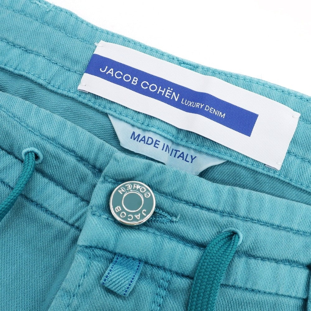 【新品】ヤコブコーエン JACOB COHEN PHARREL ACTIVE ストレッチ リネンコットン イージー 5ポケットパンツ ターコイズ系【 34 】【 状態ランクN 】【 メンズ 】