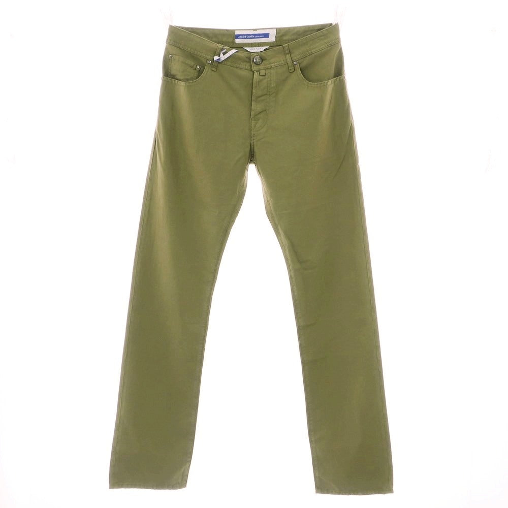 【新品アウトレット】ヤコブコーエン JACOB COHEN EDUARD ストレッチ リヨセルコットンリネン 5ポケットパンツ オリーブ【 34 】【 状態ランクN- 】【 メンズ 】