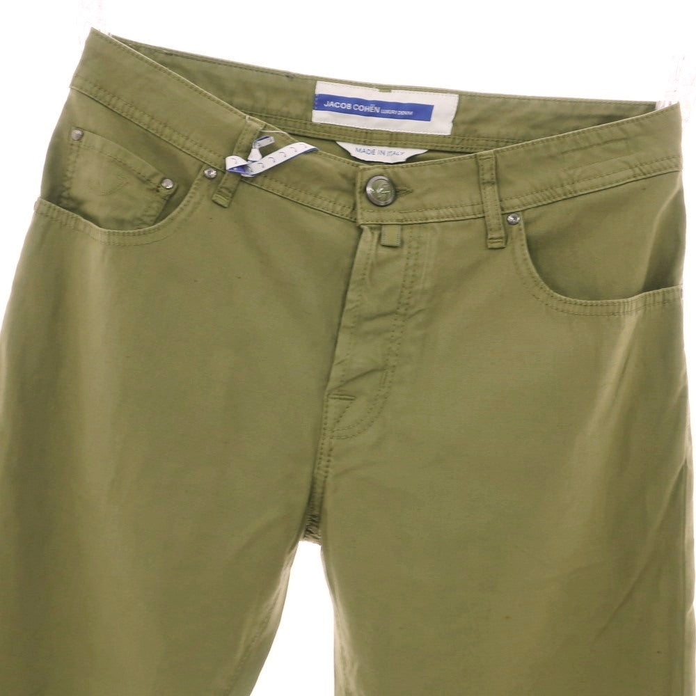 【新品アウトレット】ヤコブコーエン JACOB COHEN EDUARD ストレッチ リヨセルコットンリネン 5ポケットパンツ オリーブ【 34 】【 状態ランクN- 】【 メンズ 】