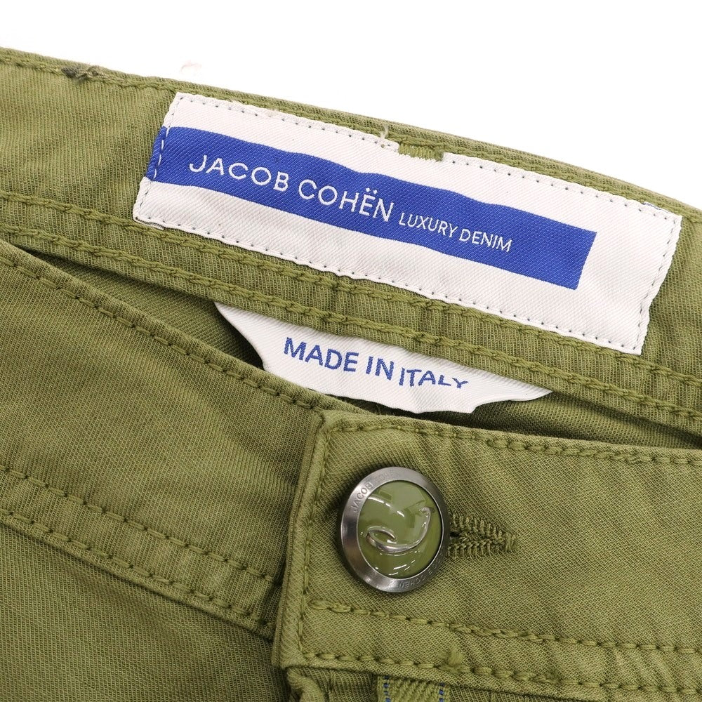 【新品アウトレット】ヤコブコーエン JACOB COHEN EDUARD ストレッチ リヨセルコットンリネン 5ポケットパンツ オリーブ【 34 】【 状態ランクN- 】【 メンズ 】