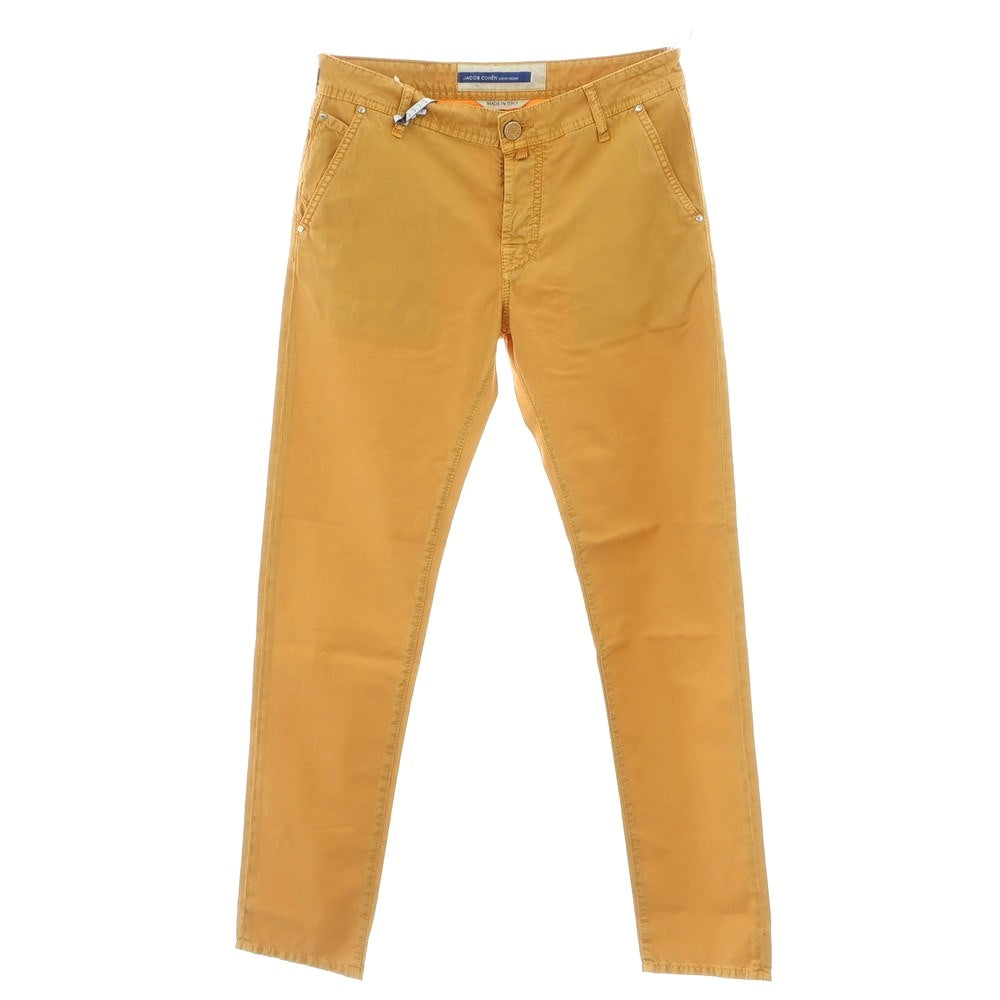 【新品】ヤコブコーエン JACOB COHEN LENNY ストレッチ コットンリネンリヨセル 5ポケットパンツ オレンジ系【 34 】【 状態ランクN 】【 メンズ 】