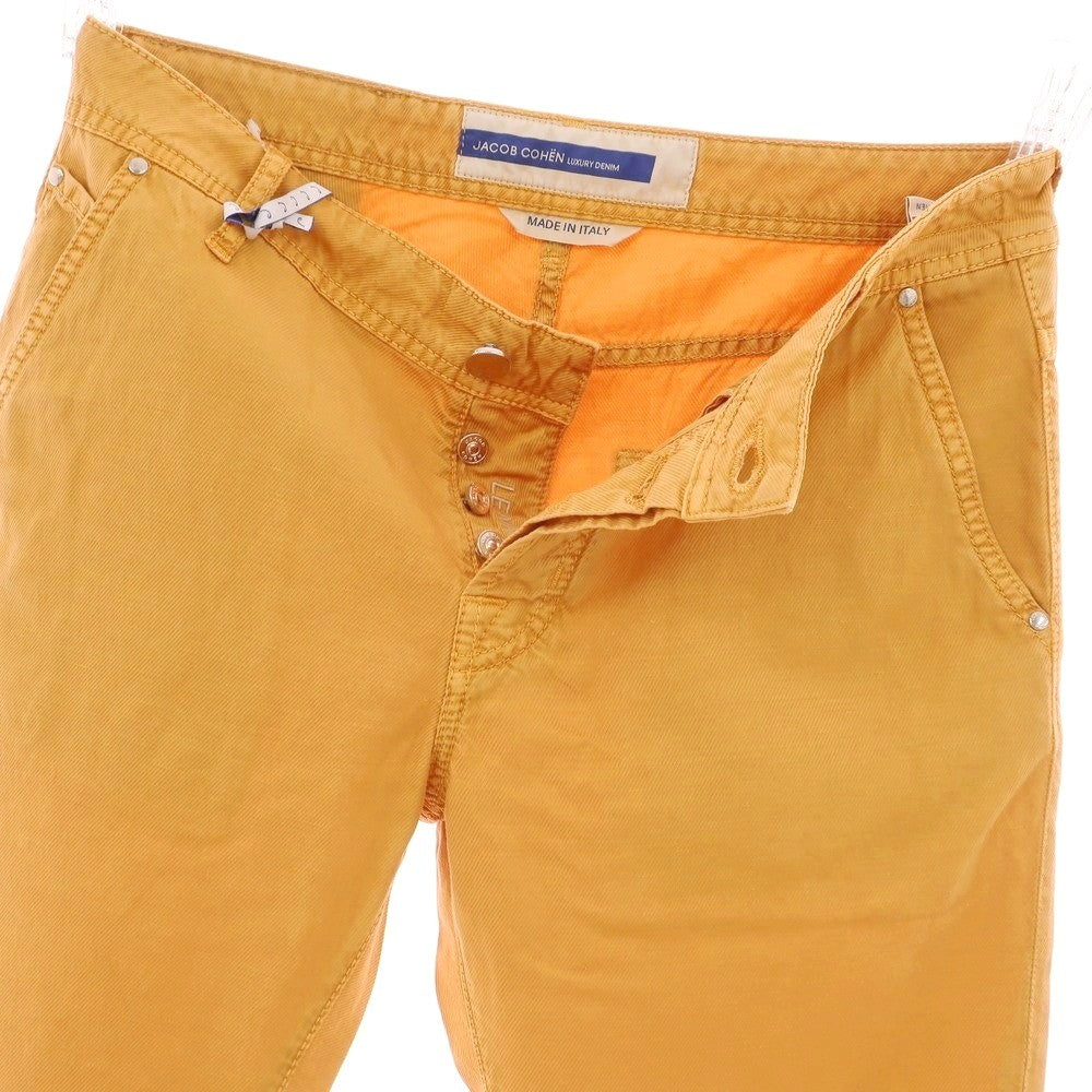 【新品】ヤコブコーエン JACOB COHEN LENNY ストレッチ コットンリネンリヨセル 5ポケットパンツ オレンジ系【 34 】【 状態ランクN 】【 メンズ 】