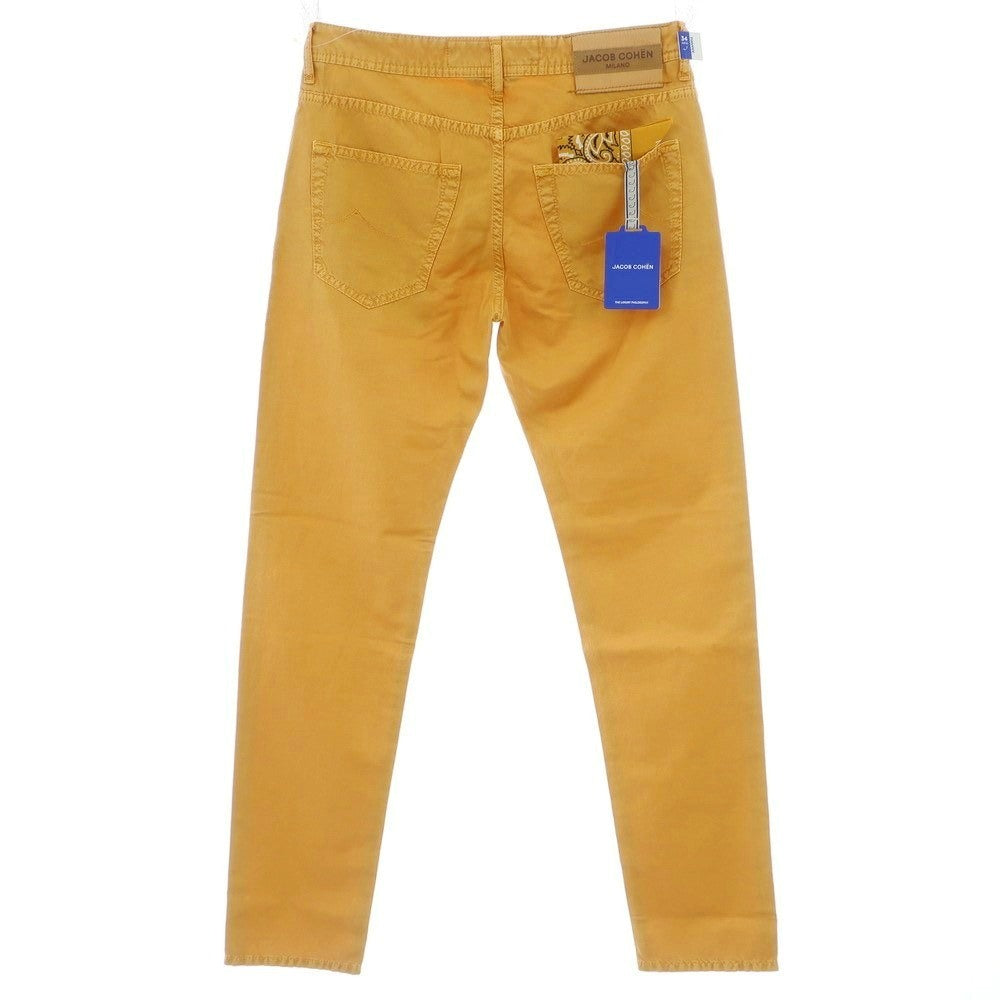 【新品】ヤコブコーエン JACOB COHEN LENNY ストレッチ コットンリネンリヨセル 5ポケットパンツ オレンジ系【 34 】【 状態ランクN 】【 メンズ 】
