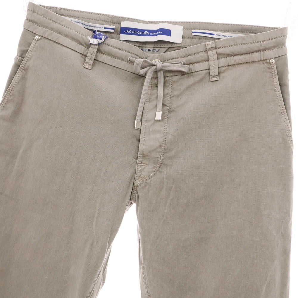 【新品】ヤコブコーエン JACOB COHEN PHARREL ACTIVE ストレッチ コットンリヨセル イージー 5ポケットパンツ グレージュ系【 34 】【 状態ランクN 】【 メンズ 】