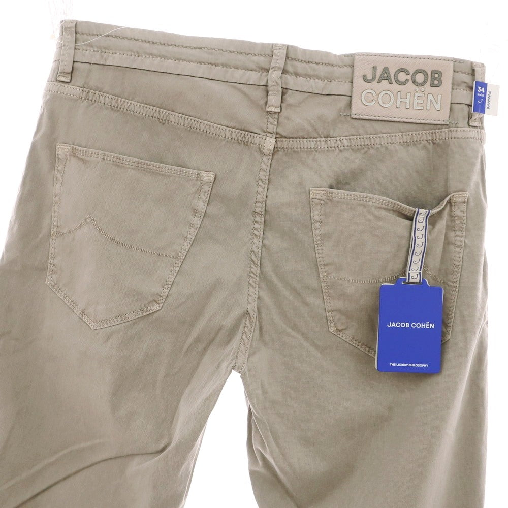【新品】ヤコブコーエン JACOB COHEN PHARREL ACTIVE ストレッチ コットンリヨセル イージー 5ポケットパンツ グレージュ系【 34 】【 状態ランクN 】【 メンズ 】