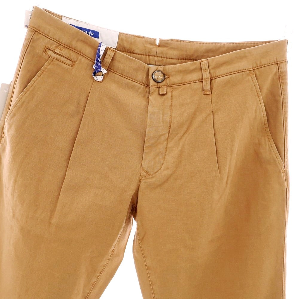 【新品】ヤコブコーエン JACOB COHEN BOBBY 2 ストレッチ リヨセルコットンリネン カジュアルスラックスパンツ ライトブラウン【 34 】【 状態ランクN 】【 メンズ 】