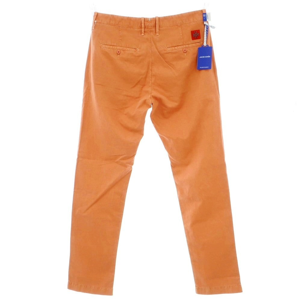 【新品】ヤコブコーエン JACOB COHEN BOBBY ストレッチ コットンリネンリヨセル カジュアルスラックスパンツ サーモン系【 34 】【 状態ランクN 】【 メンズ 】