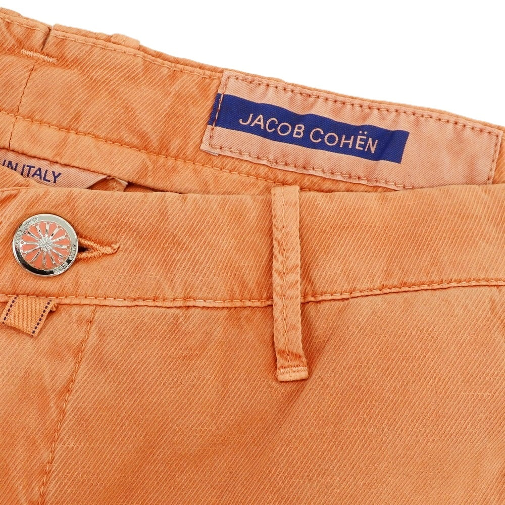【新品】ヤコブコーエン JACOB COHEN BOBBY ストレッチ コットンリネンリヨセル カジュアルスラックスパンツ サーモン系【 34 】【 状態ランクN 】【 メンズ 】