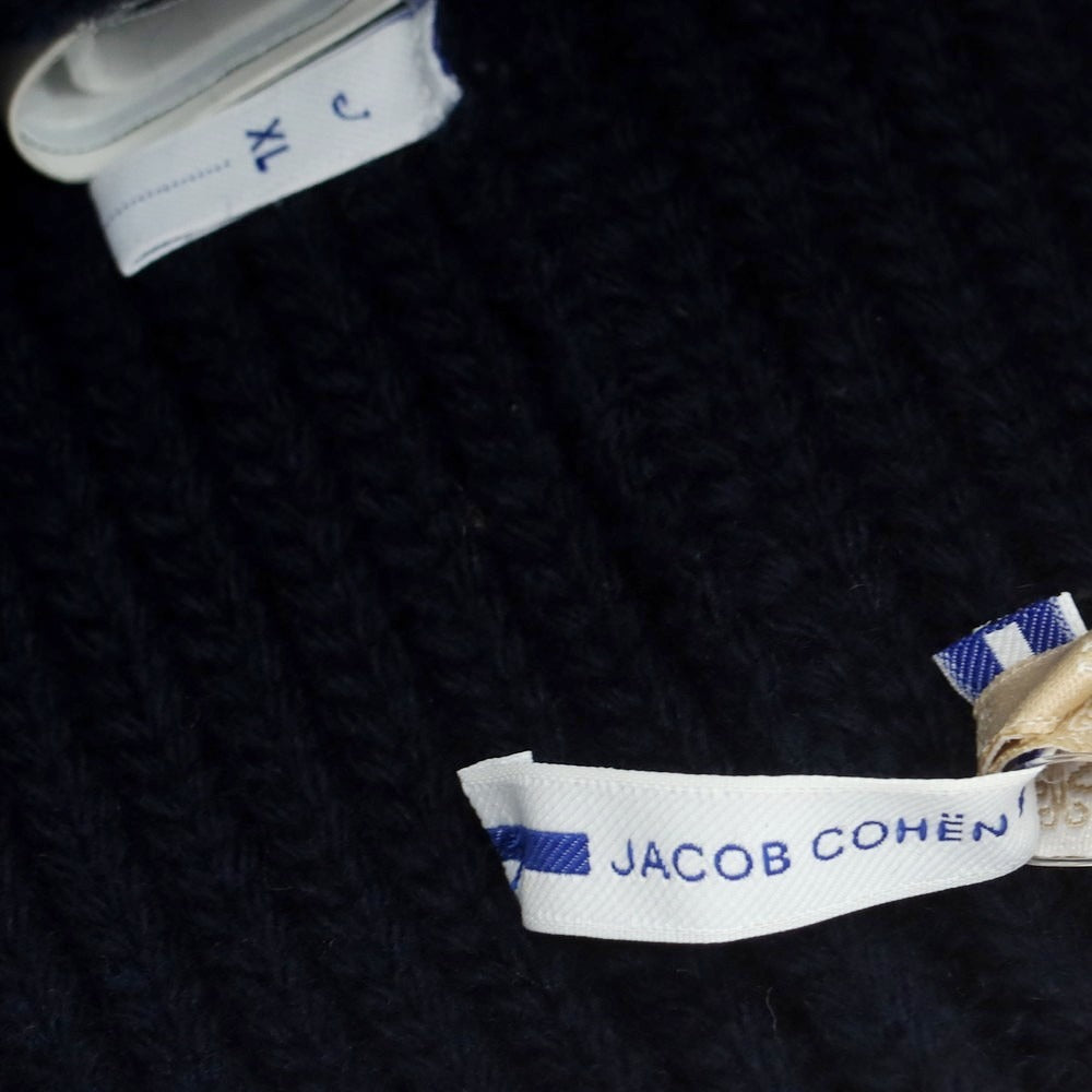 【新品】ヤコブコーエン JACOB COHEN ローゲージウール フォックスファー ニットキャップ ダークネイビー【 XL 】【 状態ランクN 】【 メンズ 】