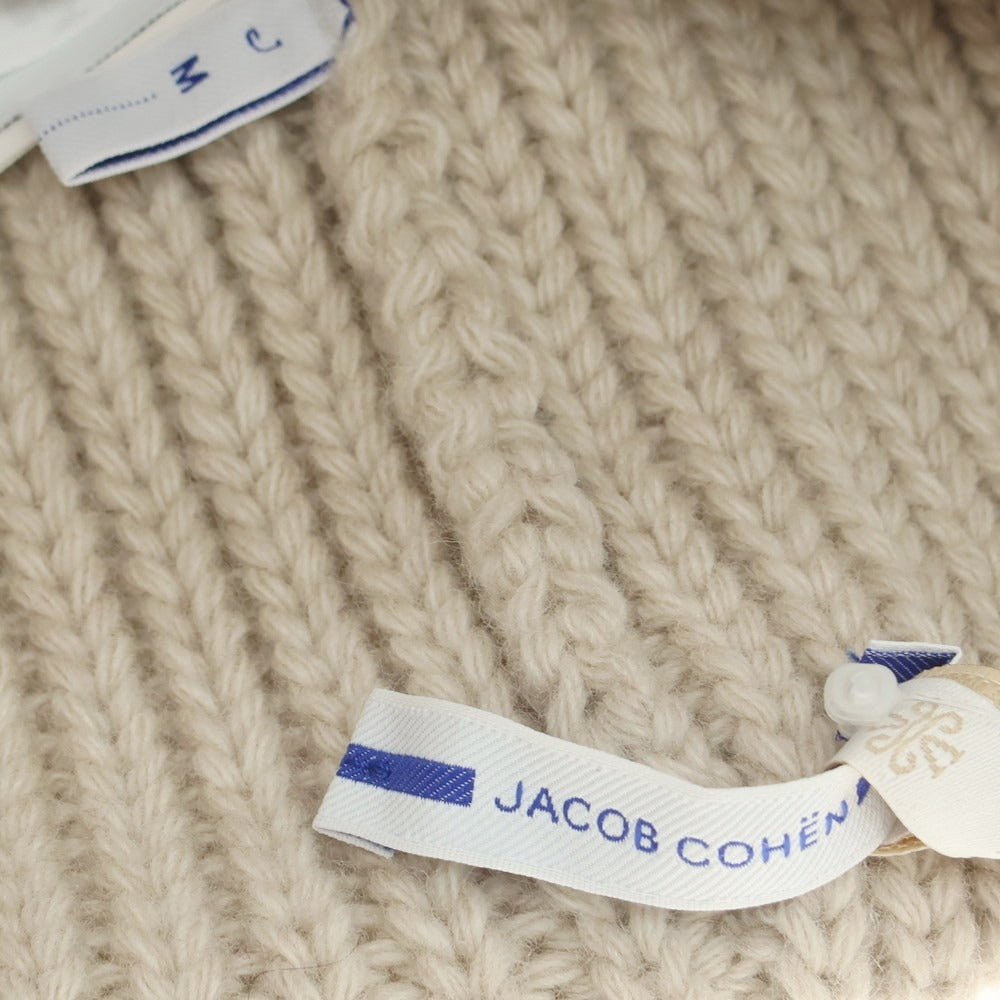 【新品】ヤコブコーエン JACOB COHEN ローゲージウール フォックスファー ニットキャップ ベージュ【 M 】【 状態ランクN 】【 メンズ 】