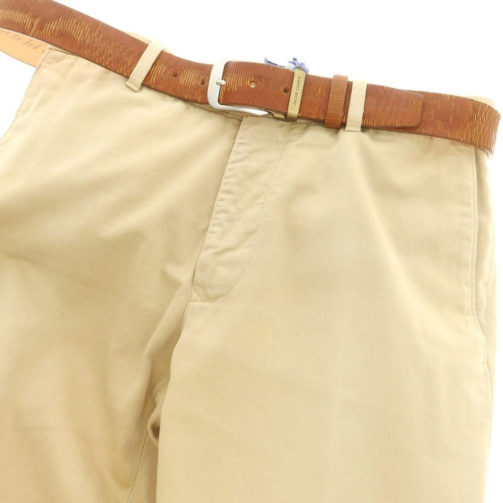 【新品】ヤコブコーエン JACOB COHEN カット加工 レザー ベルト ライトブラウン【 95 】【 状態ランクN 】【 メンズ 】