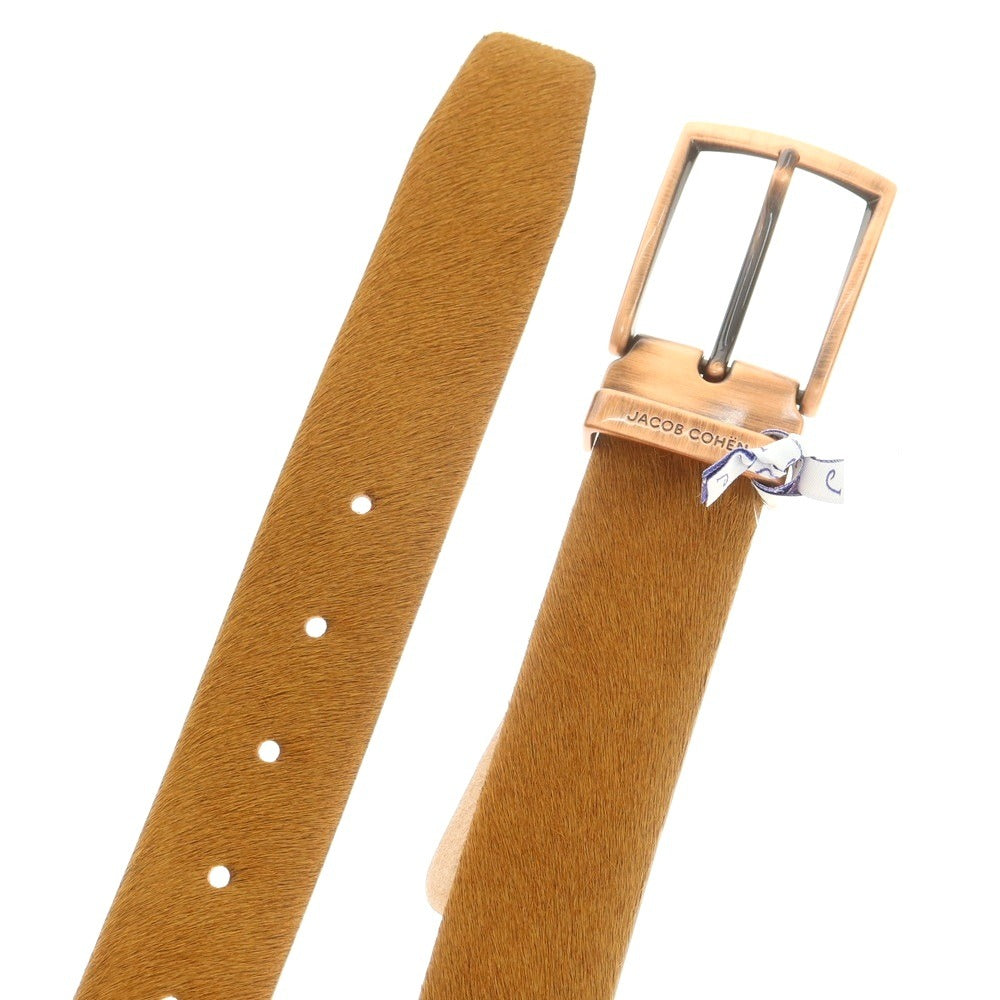 【新品】ヤコブコーエン JACOB COHEN ハラコレザー ベルト ライトブラウン【 100 】【 状態ランクN 】【 メンズ 】