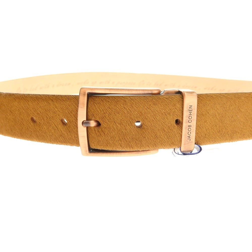 【新品】ヤコブコーエン JACOB COHEN ハラコレザー ベルト ライトブラウン【 95 】【 状態ランクN 】【 メンズ 】