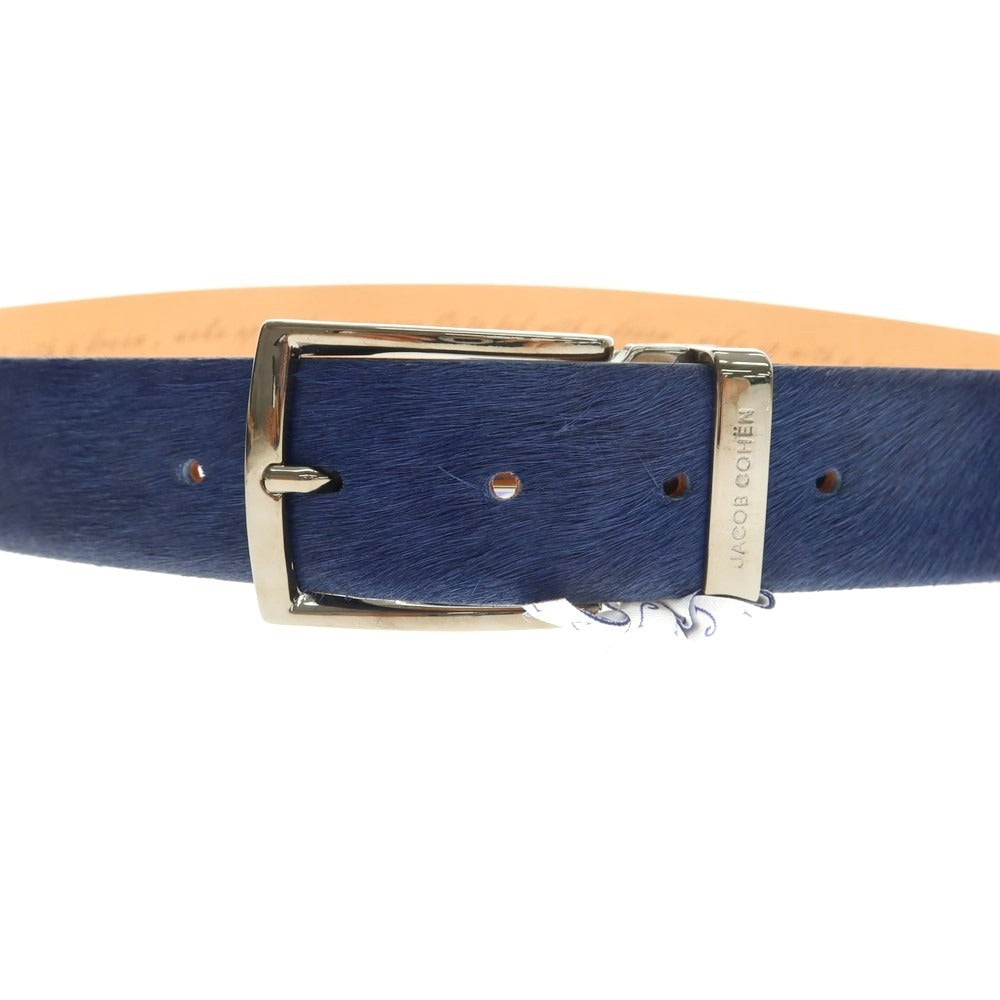 【新品】ヤコブコーエン JACOB COHEN ハラコレザー ベルト ネイビー【 85 】【 状態ランクN 】【 メンズ 】