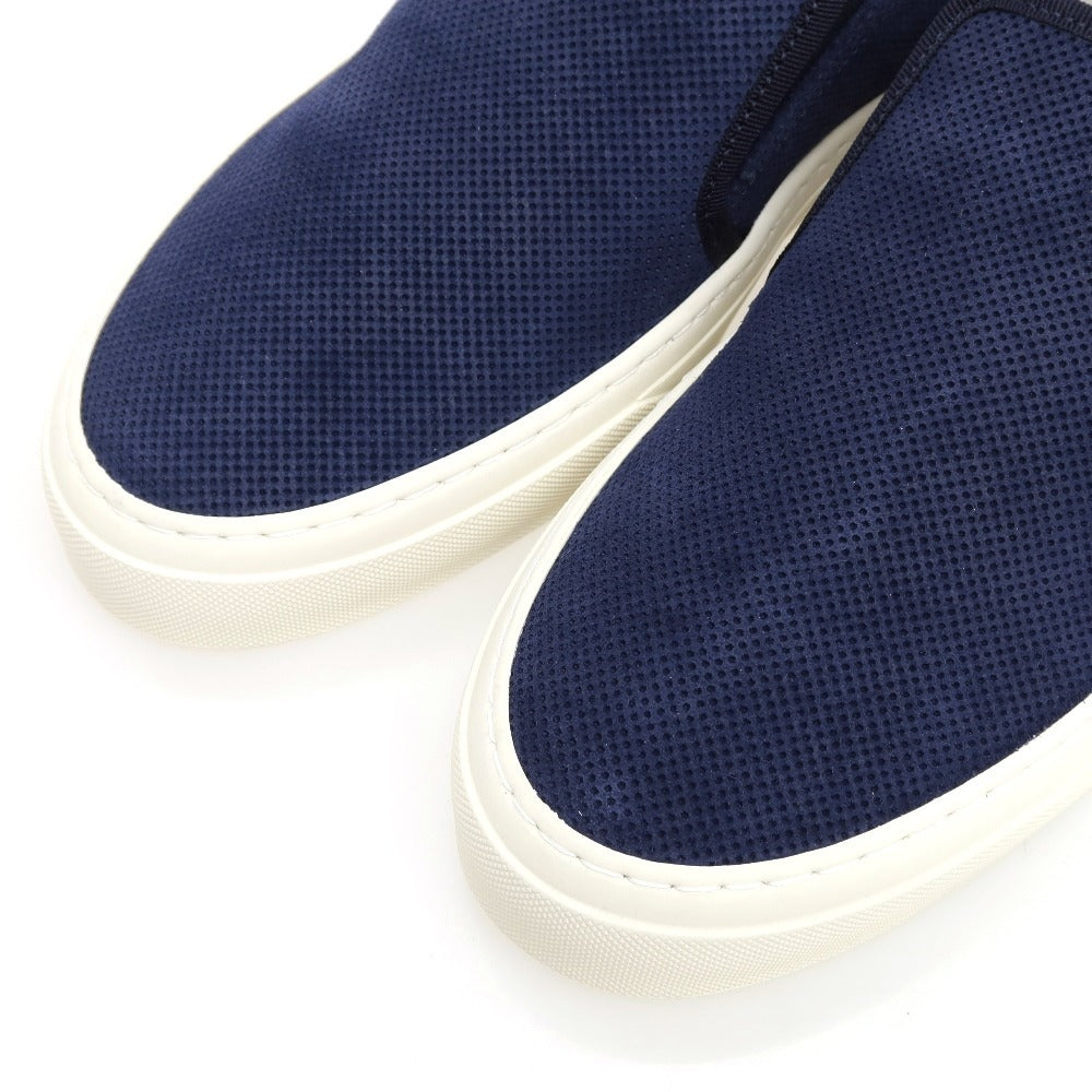 【新品】ヤコブコーエン JACOB COHEN スエードパンチングレザー スリッポン スニーカー ネイビー【 42 】【 状態ランクN 】【 メンズ 】
