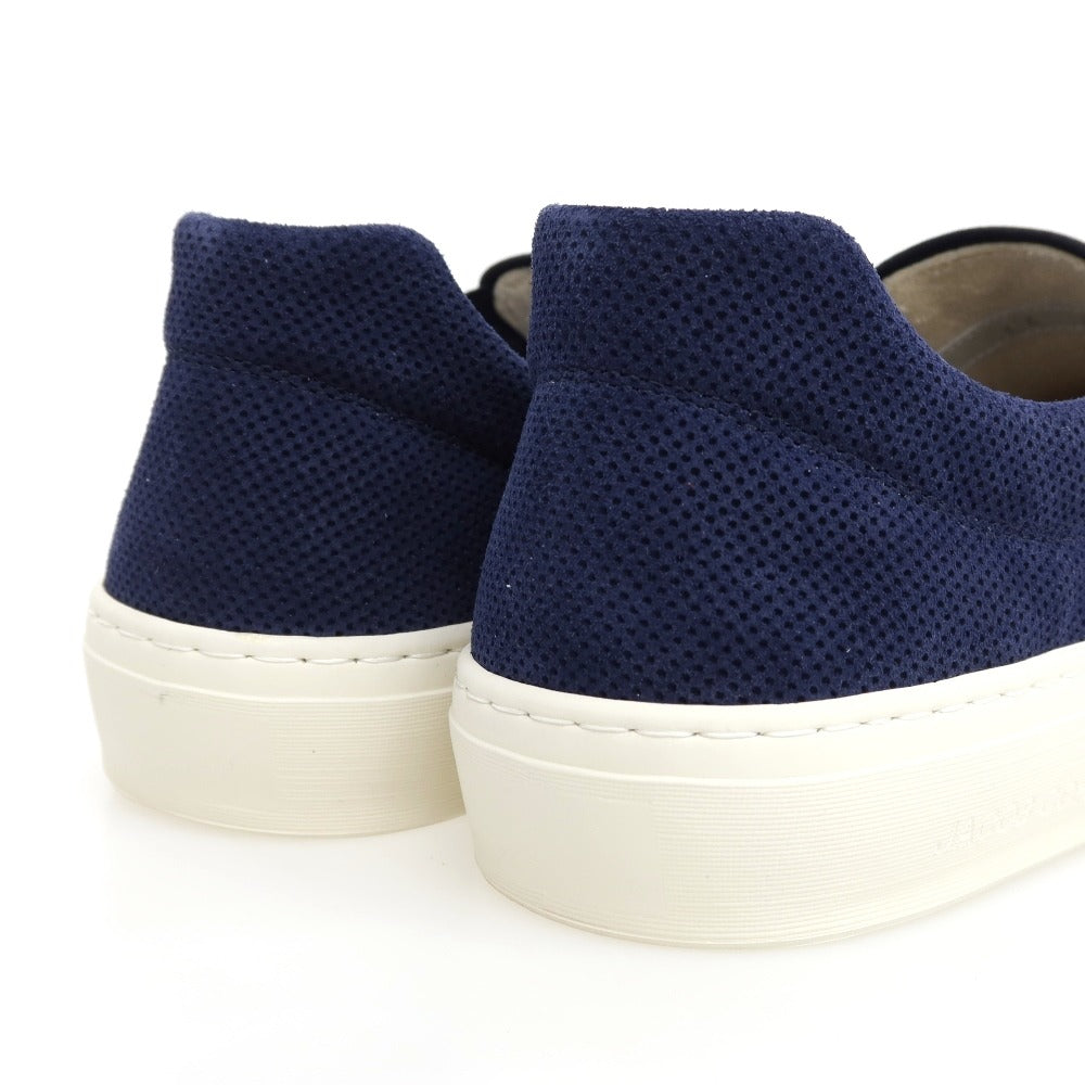【新品】ヤコブコーエン JACOB COHEN スエードパンチングレザー スリッポン スニーカー ネイビー【 42 】【 状態ランクN 】【 メンズ 】