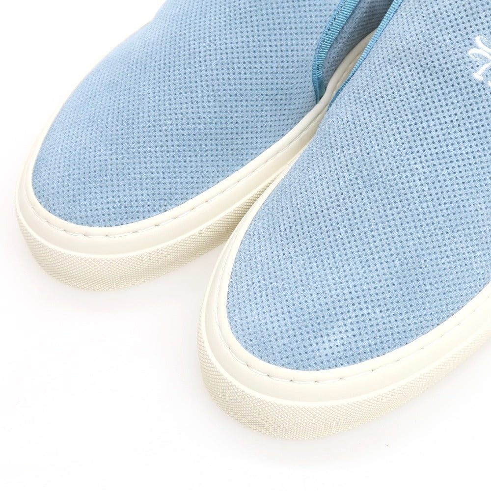 【新品】ヤコブコーエン JACOB COHEN スエードパンチングレザー スリッポン スニーカー ライトブルー【 41 】【 状態ランクN 】【 メンズ 】