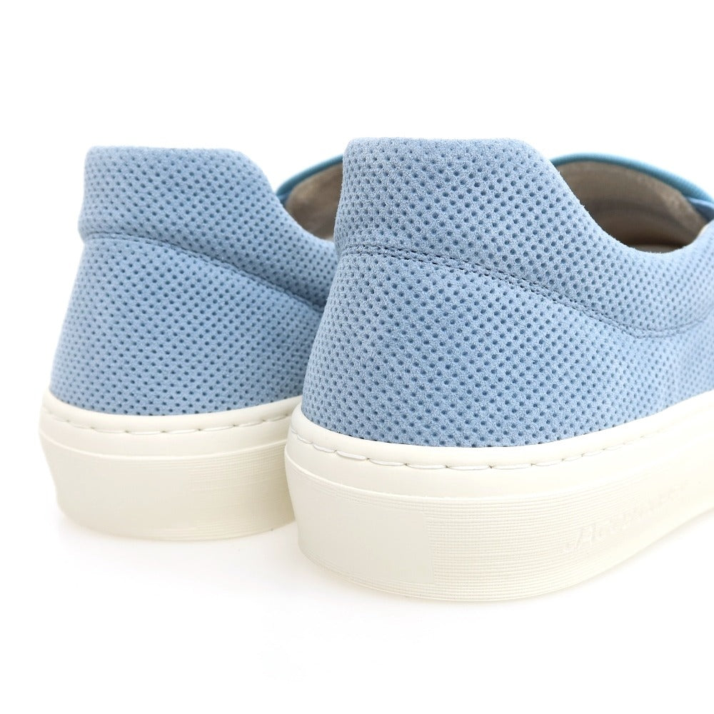 【新品】ヤコブコーエン JACOB COHEN スエードパンチングレザー スリッポン スニーカー ライトブルー【 41 】【 状態ランクN 】【 メンズ 】