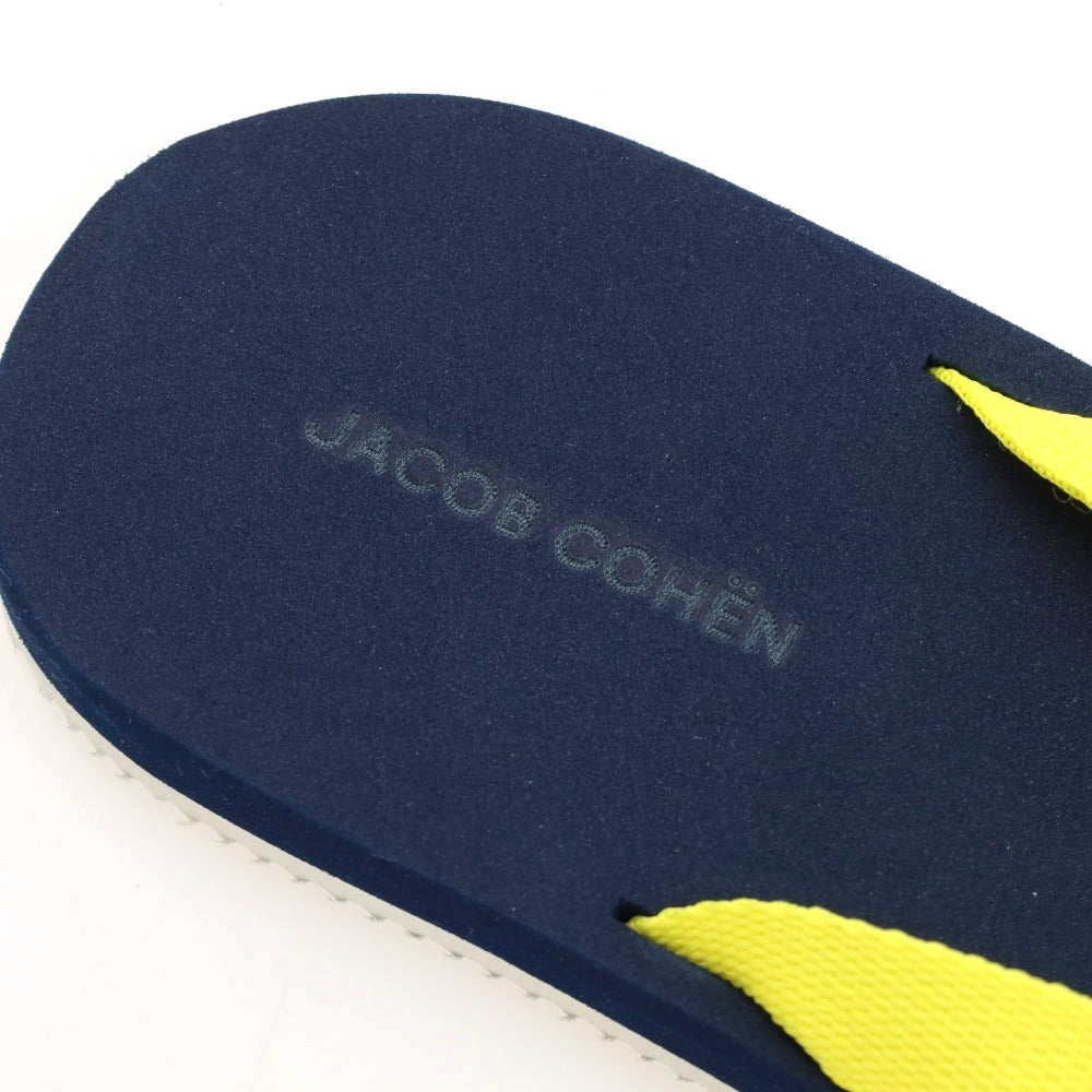 【新品アウトレット】ヤコブコーエン JACOB COHEN トング ビーチ サンダル イエローxネイビー【 41/42 】【 状態ランクN- 】【 メンズ 】