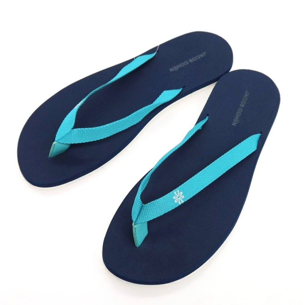 【新品アウトレット】ヤコブコーエン JACOB COHEN トング ビーチ サンダル ブルーグリーンxネイビー【 39/40 】【 状態ランクN- 】【 メンズ 】