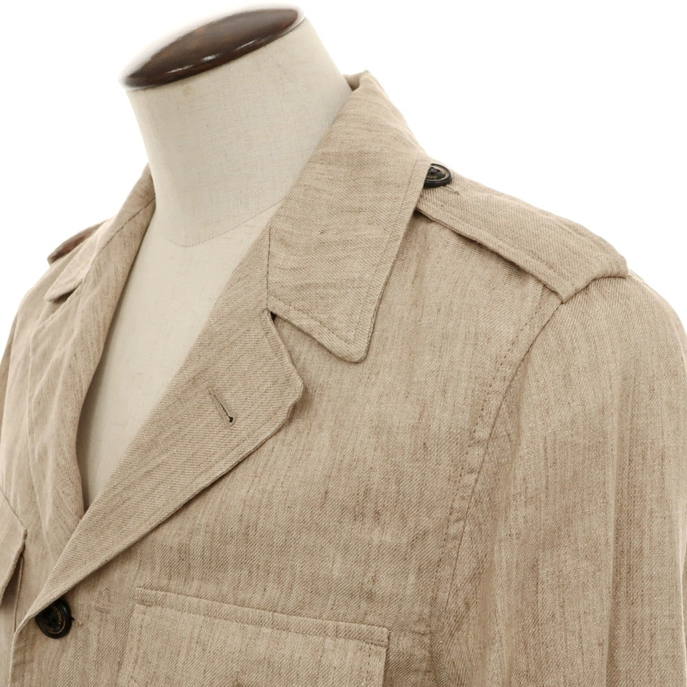 【新品】ヤコブコーエン JACOB COHEN リネン ミリタリージャケット ベージュ【 50 】【 状態ランクN 】【 メンズ 】