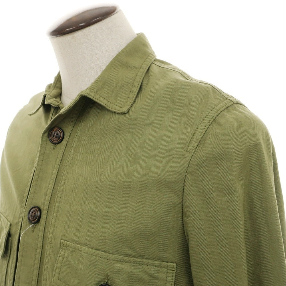【新品】ヤコブコーエン JACOB COHEN ストレッチコットンリネン シャツジャケット オリーブ【 L 】【 状態ランクN 】【 メンズ 】