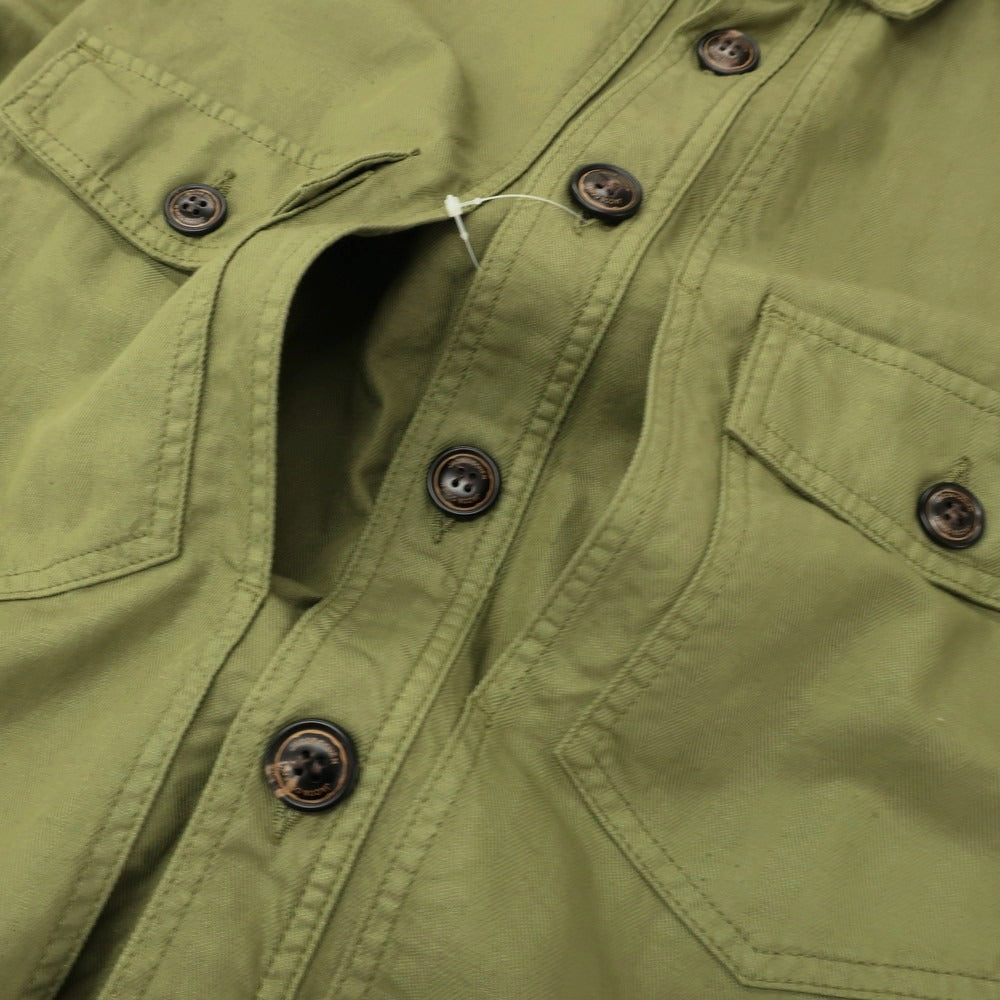 【新品】ヤコブコーエン JACOB COHEN ストレッチコットンリネン シャツジャケット オリーブ【 L 】【 状態ランクN 】【 メンズ 】
