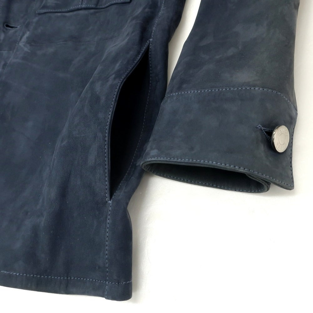 【中古】ヤコブコーエン JACOB COHEN ヌバック レザーブルゾン ネイビー【 50 】【 状態ランクC 】【 メンズ 】