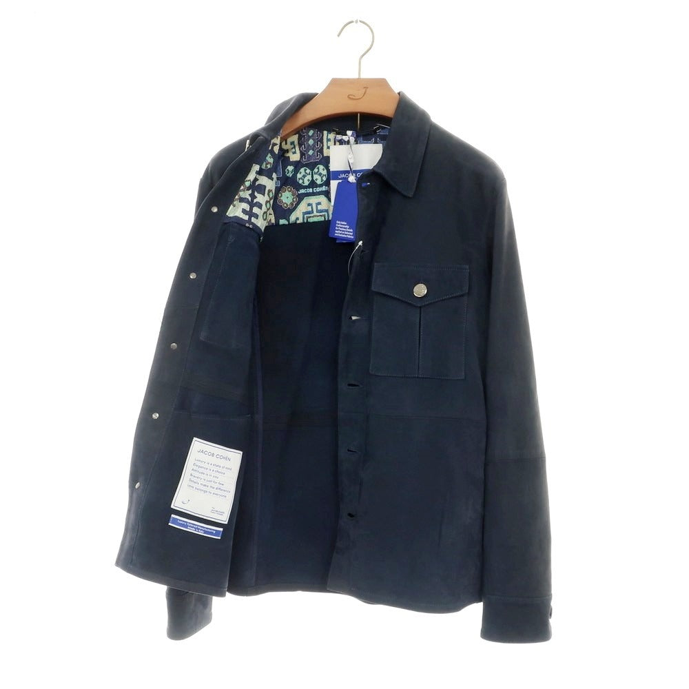 【中古】ヤコブコーエン JACOB COHEN ヌバック レザーブルゾン ネイビー【 50 】【 状態ランクC 】【 メンズ 】
