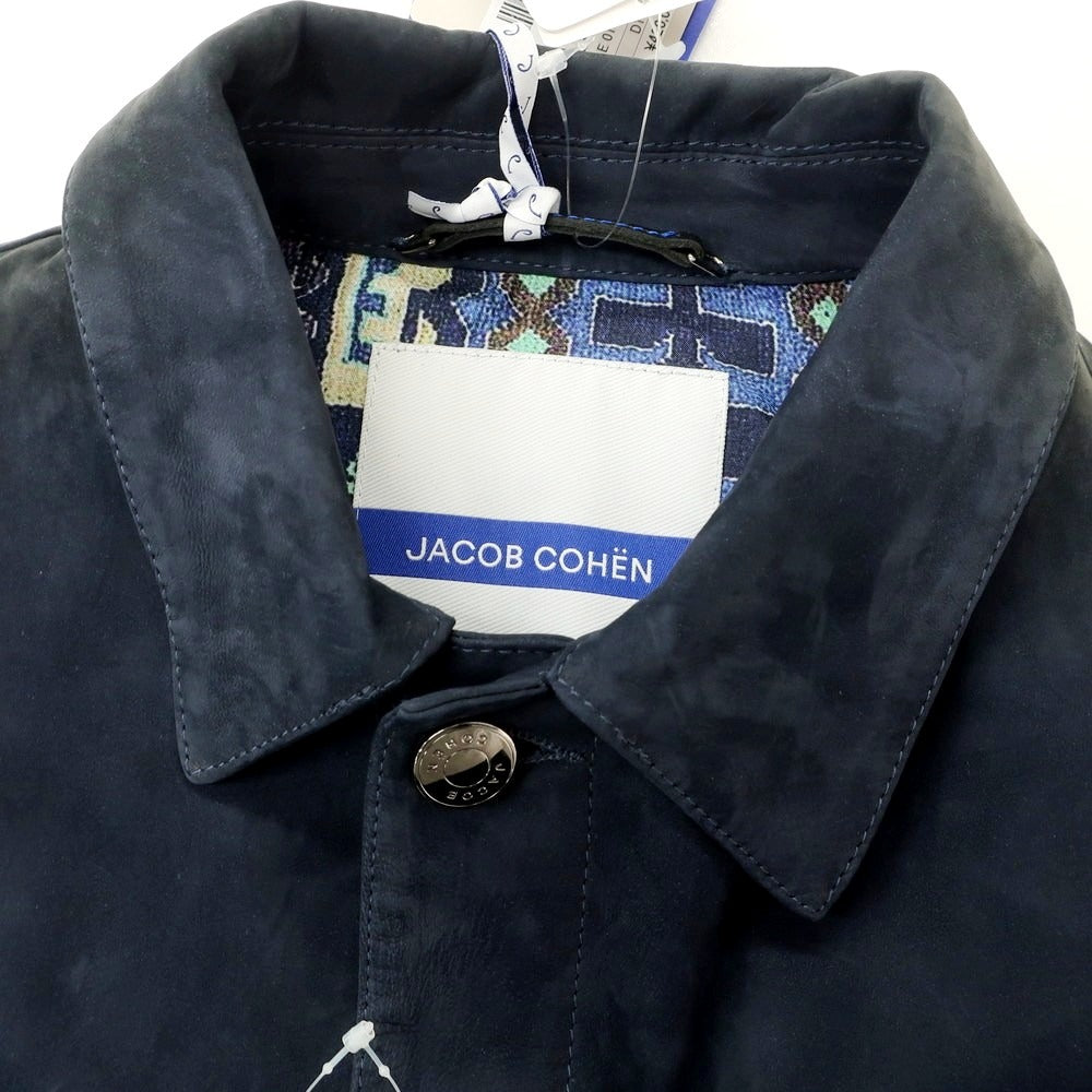 【中古】ヤコブコーエン JACOB COHEN ヌバック レザーブルゾン ネイビー【 50 】【 状態ランクC 】【 メンズ 】