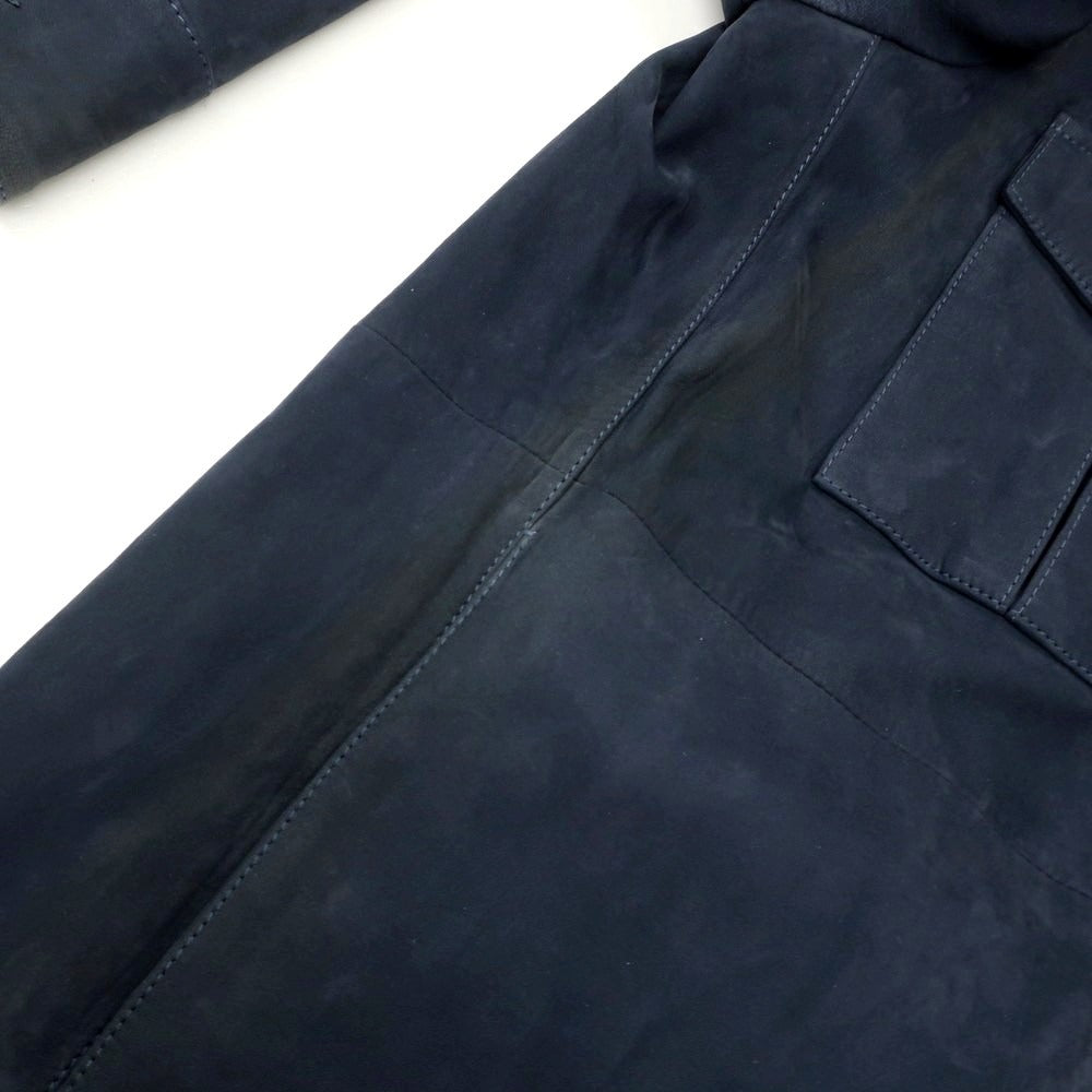【中古】ヤコブコーエン JACOB COHEN ヌバック レザーブルゾン ネイビー【 50 】【 状態ランクC 】【 メンズ 】