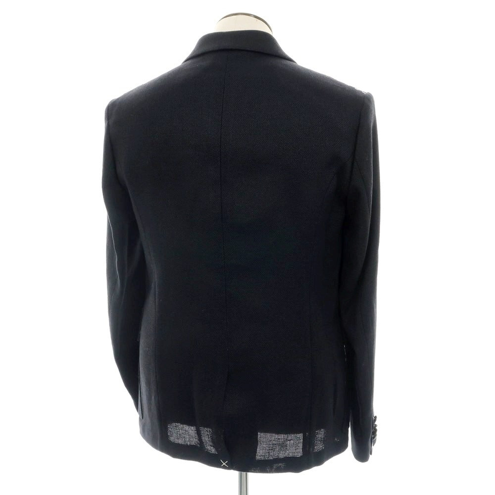 【新品】ヤコブコーエン JACOB COHEN リネンコットン ダブルテーラードジャケット ネイビー【 50 】【 状態ランクN 】【 メンズ 】