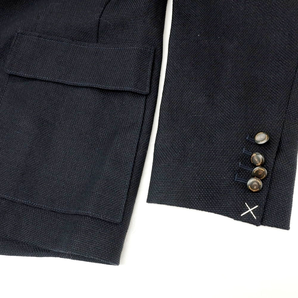 【新品】ヤコブコーエン JACOB COHEN リネンコットン ダブルテーラードジャケット ネイビー【 50 】【 状態ランクN 】【 メンズ 】