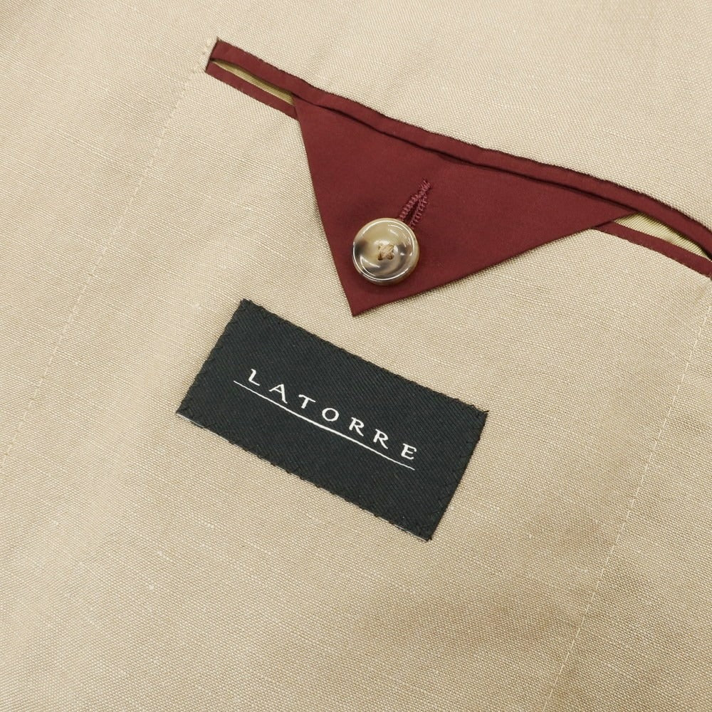 【新品】サルトリア ラトーレ SARTORIA LATORRE ウールリネン テーラードジャケット ベージュ【 50 】【 状態ランクN 】【 メンズ 】