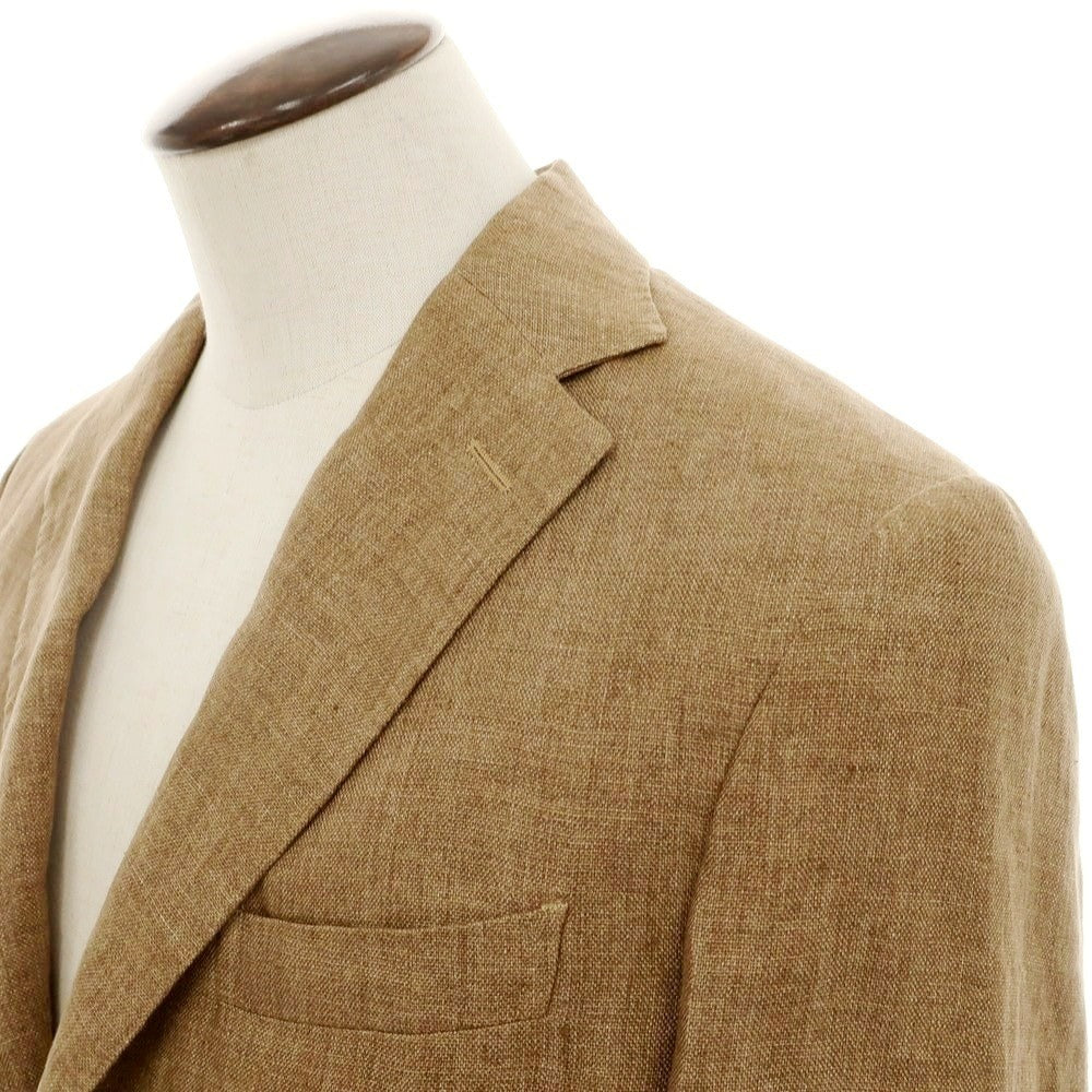 【新品】モンテドーロ Montedoro リネン テーラードジャケット ライトブラウン【 50 】【 状態ランクN 】【 メンズ 】