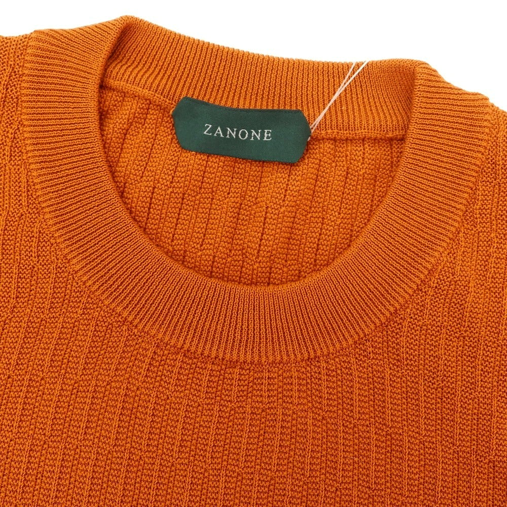 【新品】ザノーネ ZANONE コットン クルーネック プルオーバーニット ダークオレンジ系【 50 】【 状態ランクN 】【 メンズ 】