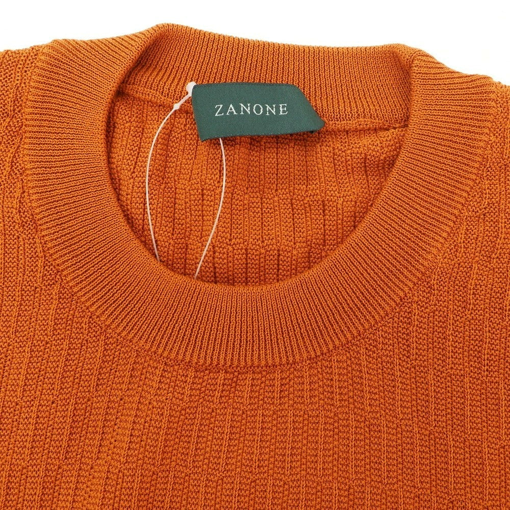 【新品】ザノーネ ZANONE コットン クルーネック プルオーバーニット ダークオレンジ系【 50 】【 状態ランクN 】【 メンズ 】