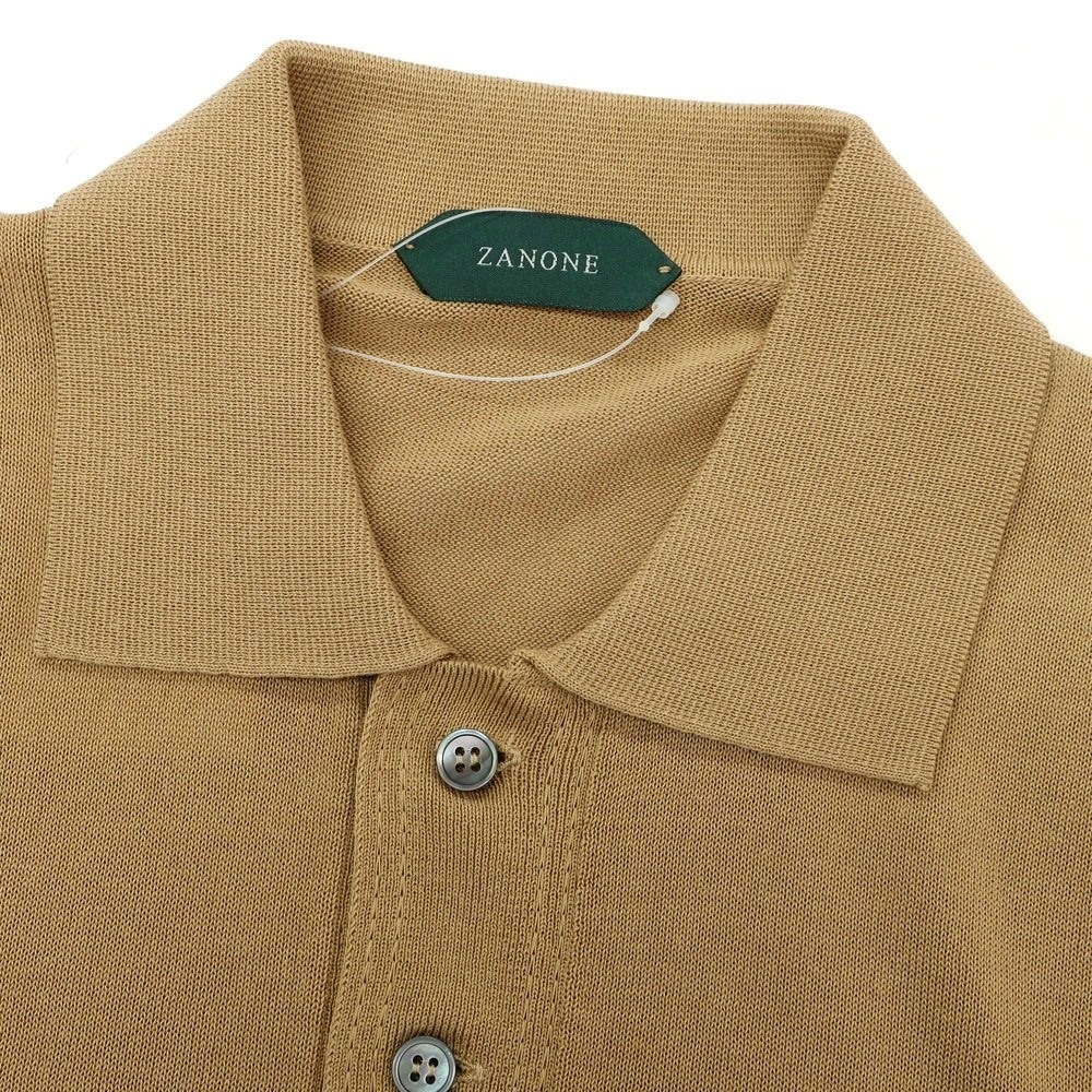 【新品】ザノーネ ZANONE ハイゲージ コットン 半袖 ポロニット ベージュ系【 50 】【 状態ランクN 】【 メンズ 】