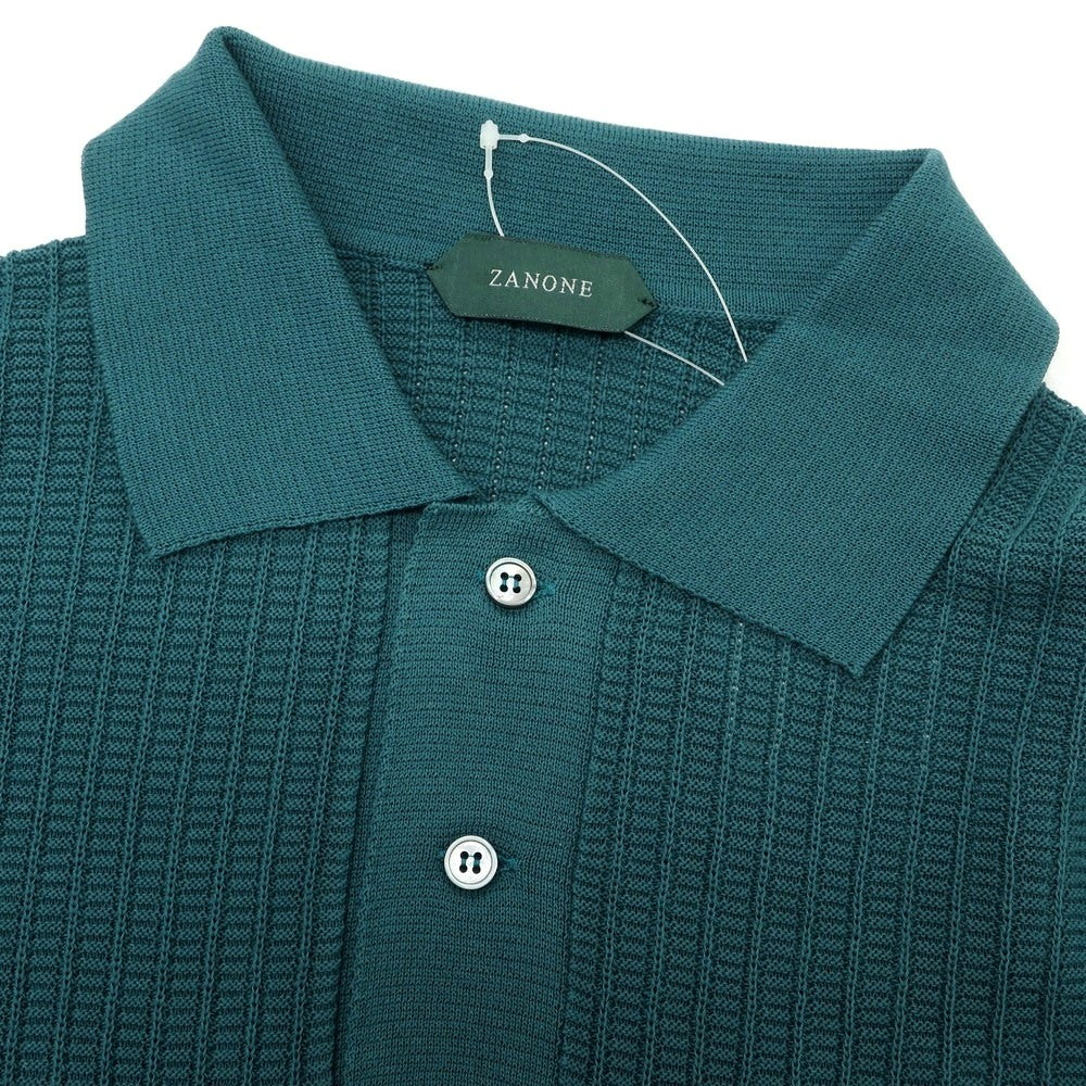 【新品】ザノーネ ZANONE コットン 半袖 ポロニット ダークピーコックグリーン系【 50 】【 状態ランクN 】【 メンズ 】