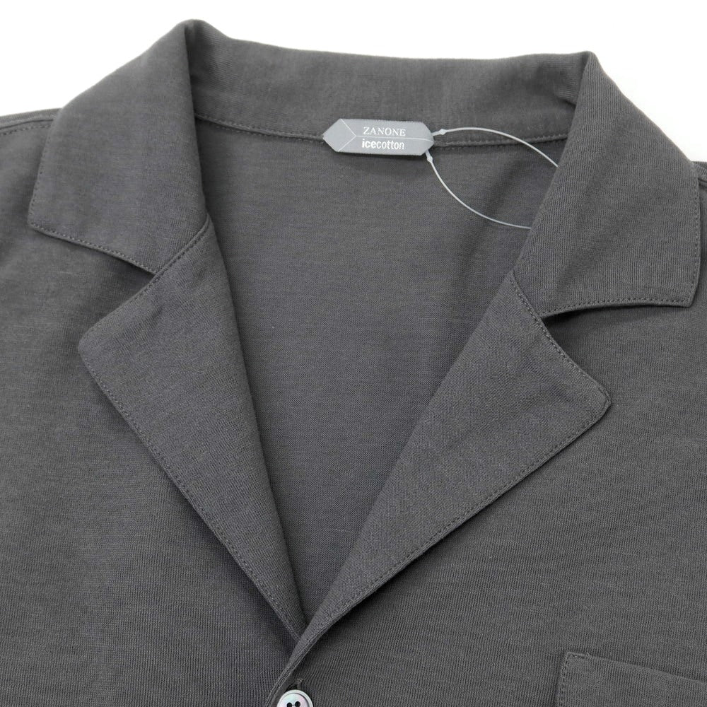 【新品】ザノーネ ZANONE アイスコットン オープンカラー 半袖シャツ グレー【 50 】【 状態ランクN 】【 メンズ 】