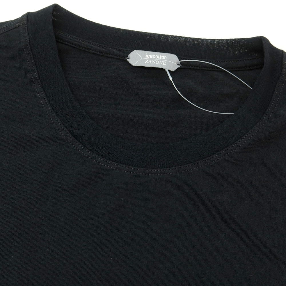 【新品】ザノーネ ZANONE アイスコットン クルーネック ポケット 半袖Tシャツ ブラック【 44 】【 状態ランクN 】【 メンズ 】