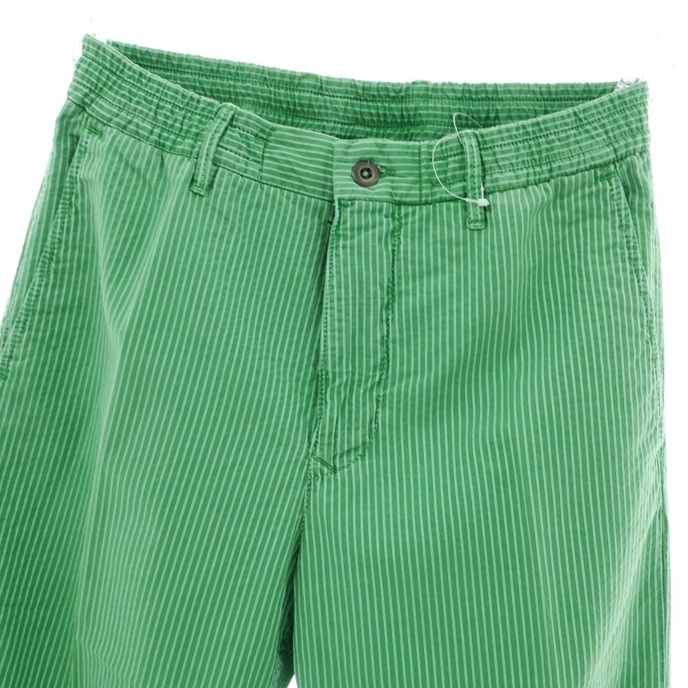 【新品】インコテックス スラックス INCOTEX SLACKS コットンリヨセル ストライプ イージーパンツ グリーン【 29 】【 状態ランクN 】【 メンズ 】