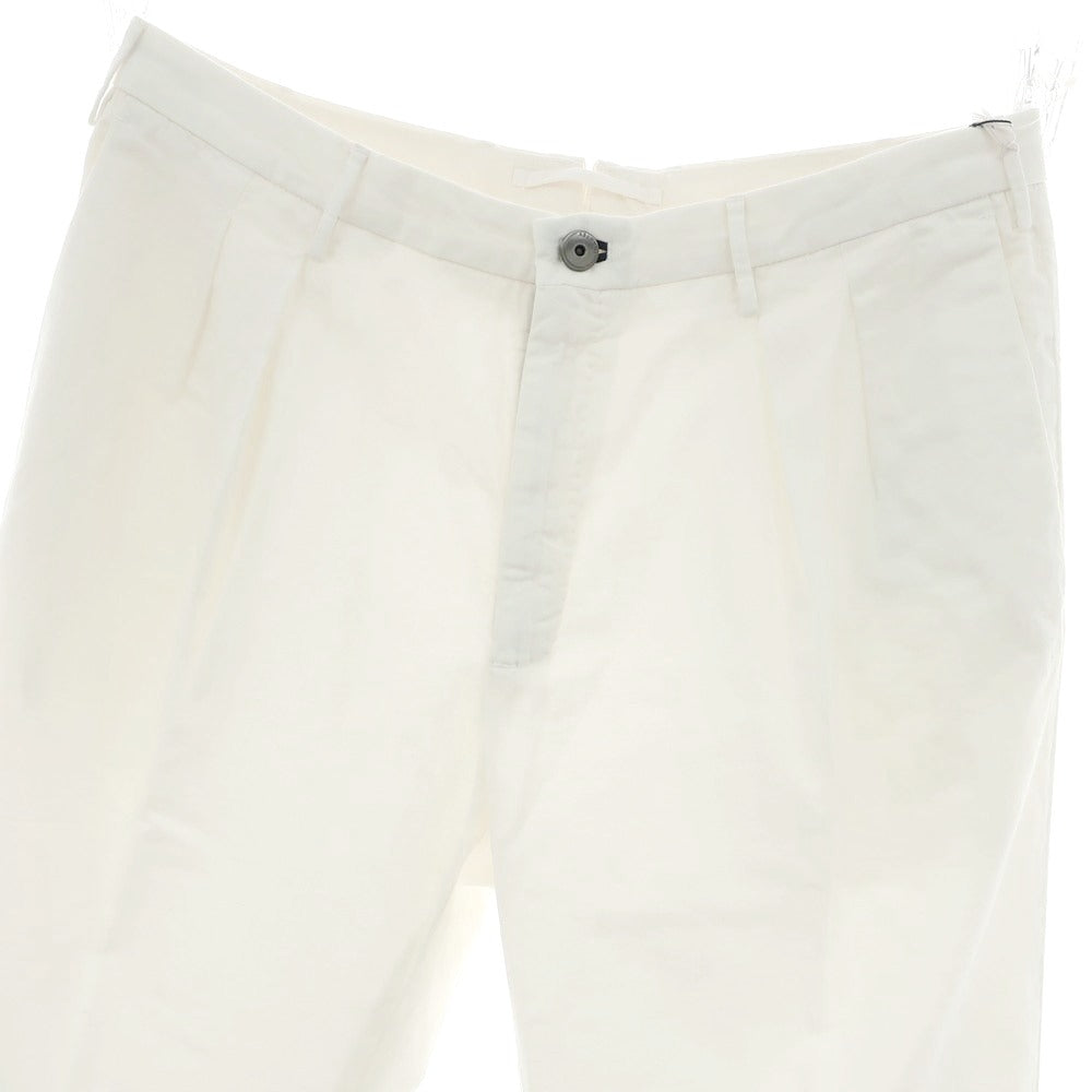 【新品】インコテックス スローウェア INCOTEX SLOWEAR ストレッチ コットンリネン カジュアルスラックスパンツ ホワイト【 52L 】【 状態ランクN 】【 メンズ 】