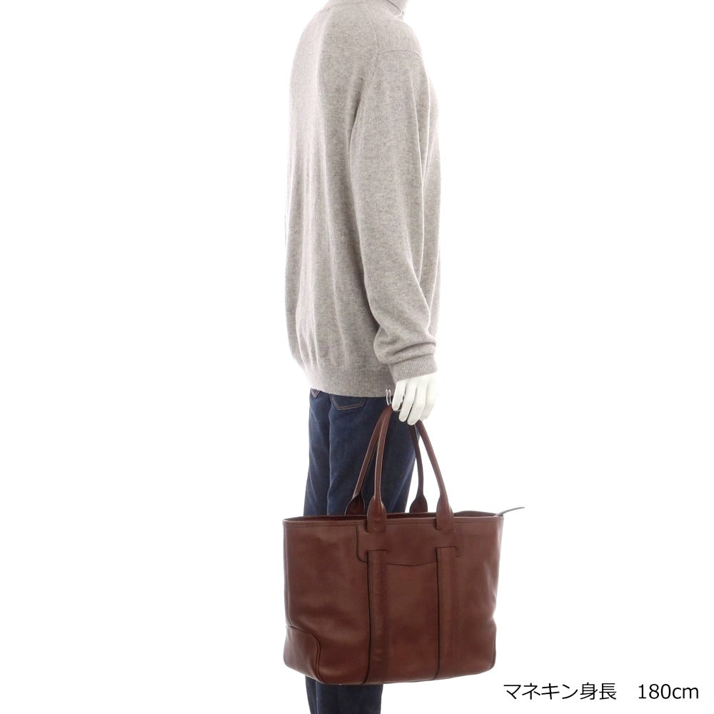 【中古】万双 マンソウ mansaw レザー トートバッグ ブラウン【 状態ランクB 】【 メンズ 】