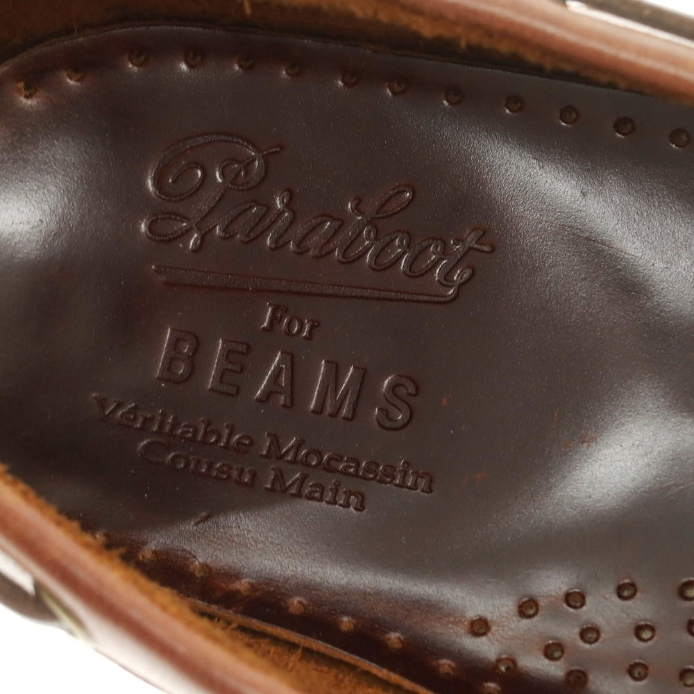 【中古】パラブーツ Paraboot BEAMS別注 CORSICA オイルドレザー ローファー ブラウン【 9 】【 状態ランクB 】【 メンズ 】