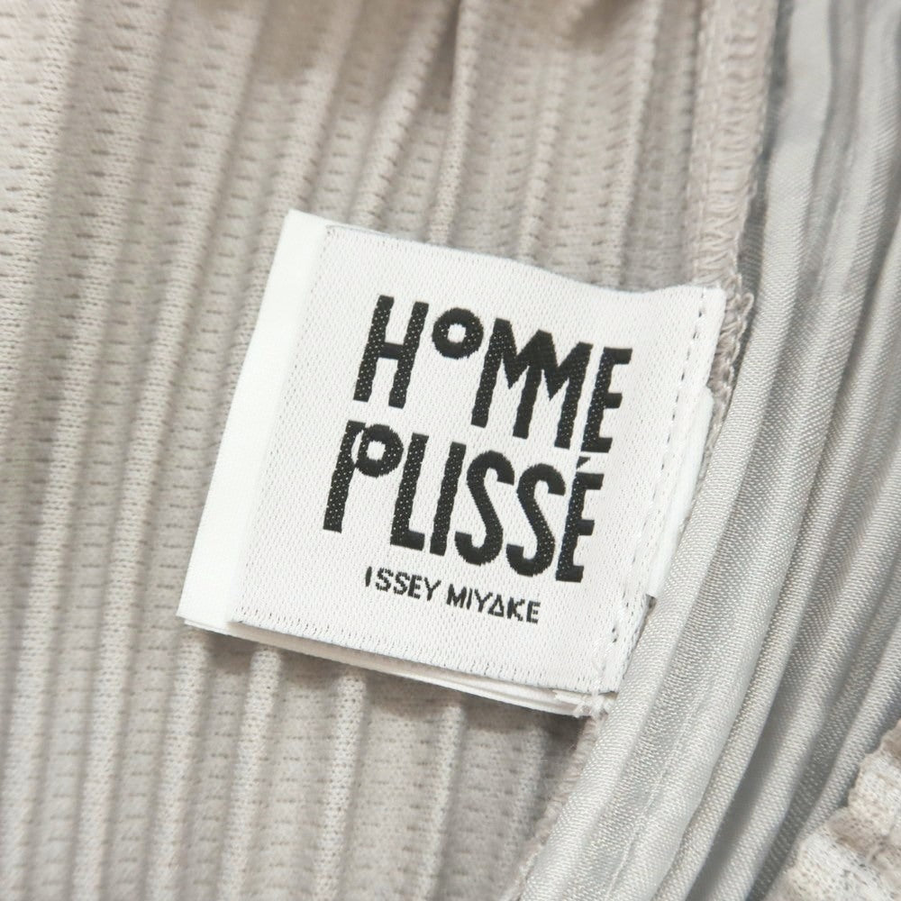 【中古】オム プリッセ イッセイミヤケ HOMME PLISSE ISSEY MIYAKE ポリエステル プリーツ イージーパンツ ライトグレー【 1 】【 状態ランクA 】【 メンズ 】