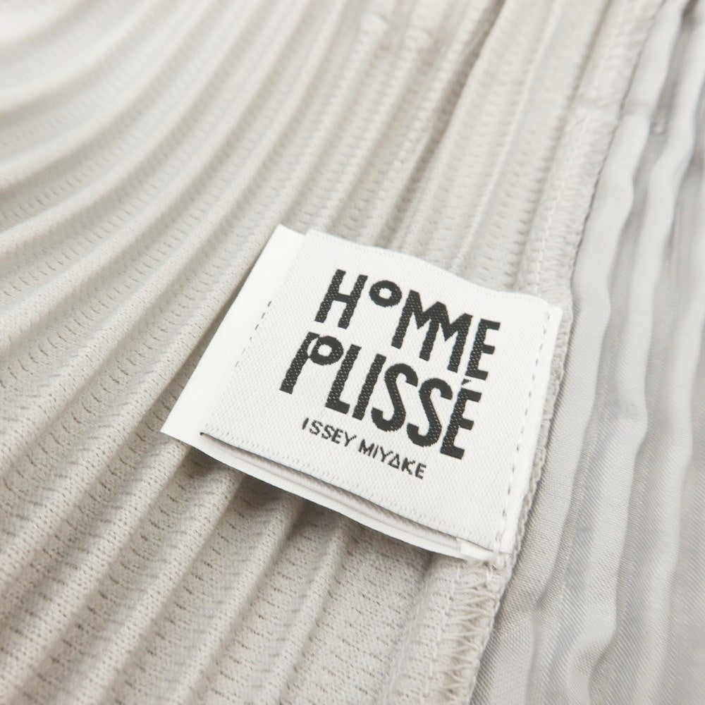 【中古】オム プリッセ イッセイミヤケ HOMME PLISSE ISSEY MIYAKE ポリエステル プリーツ イージーパンツ ライトグレー【 1 】【 状態ランクA 】【 メンズ 】