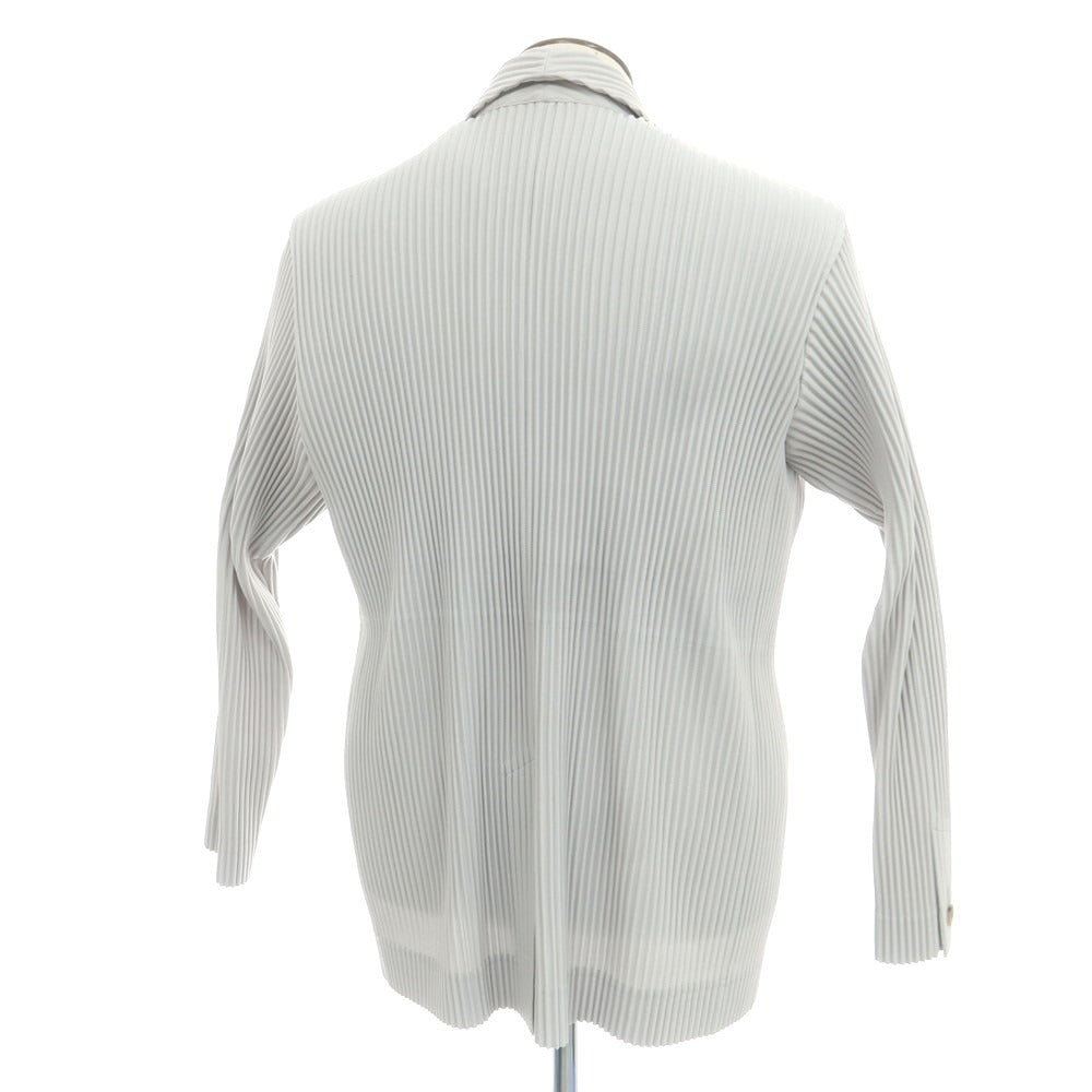 【中古】オム プリッセ イッセイミヤケ HOMME PLISSE ISSEY MIYAKE プリーツ加工 ポリエステル 2B カジュアルジャケット ライトグレー【 3 】【 状態ランクA 】【 メンズ 】