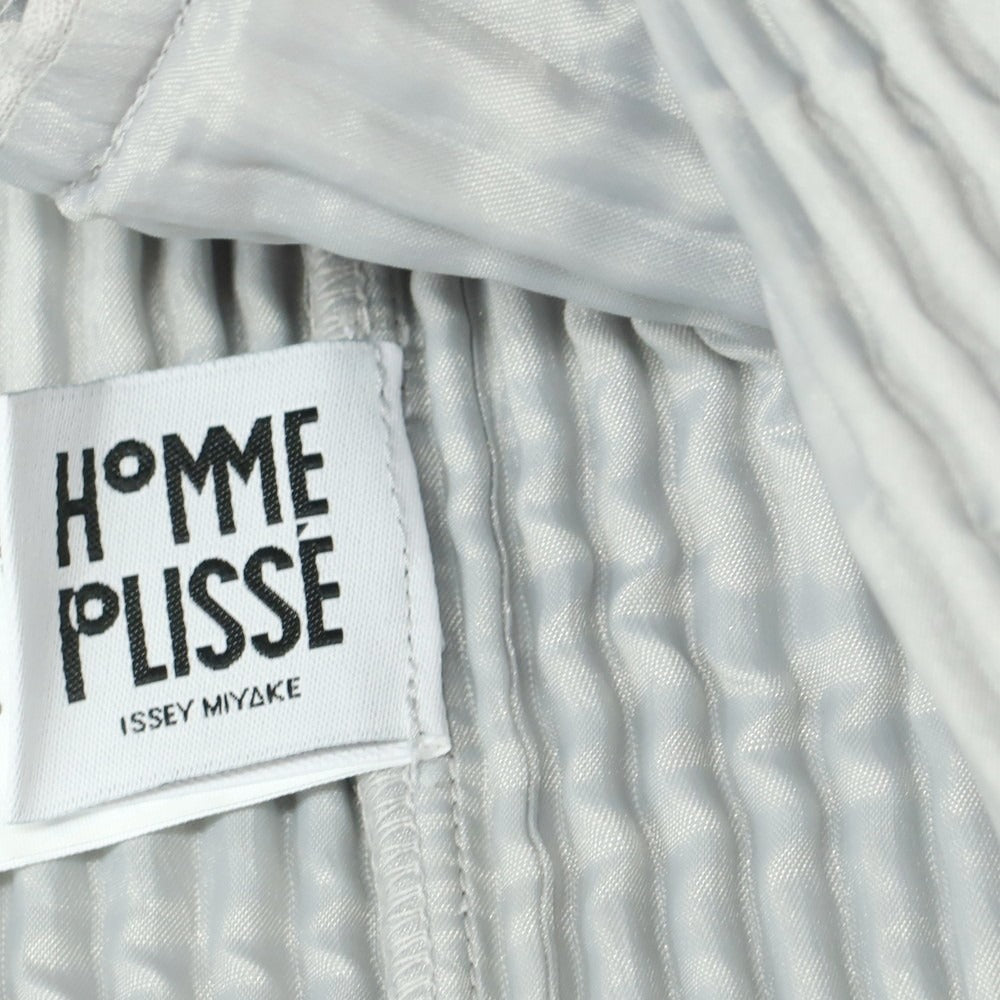 【中古】オム プリッセ イッセイミヤケ HOMME PLISSE ISSEY MIYAKE プリーツ加工 ポリエステル 2B カジュアルジャケット ライトグレー【 3 】【 状態ランクA 】【 メンズ 】